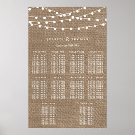 Póster La Rustic Burlap String ilumina la colección Boda