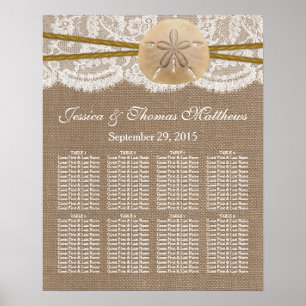Póster La Rustic Sand Dollar Beach Wedding