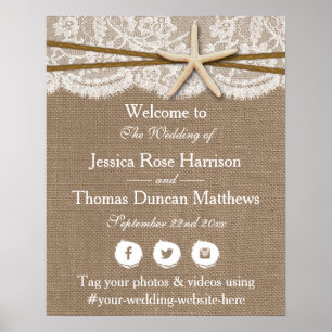Póster La Rustic Starfish Beach Wedding