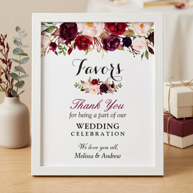 Póster La rústica boda floral de Borgoña te da las gracia (Subido por el creador)