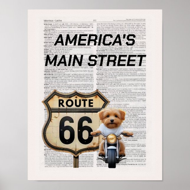 Póster La ruta principal de los Estados Unidos 66 (Frente)