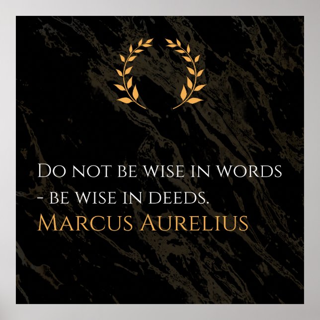 Póster La sabiduría de Marco Aurelio: las acciones hablan (Frente)