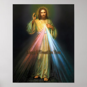 Póster La Sagrada Cara de Jesús Divina Imagen de Miserico