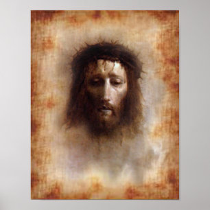Póster La Sagrada Cara de Jesús Imagen Devocional.