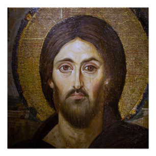 PÓSTER LA SAGRADA CARA DEL ICONO SAGRADO DE JESÚS