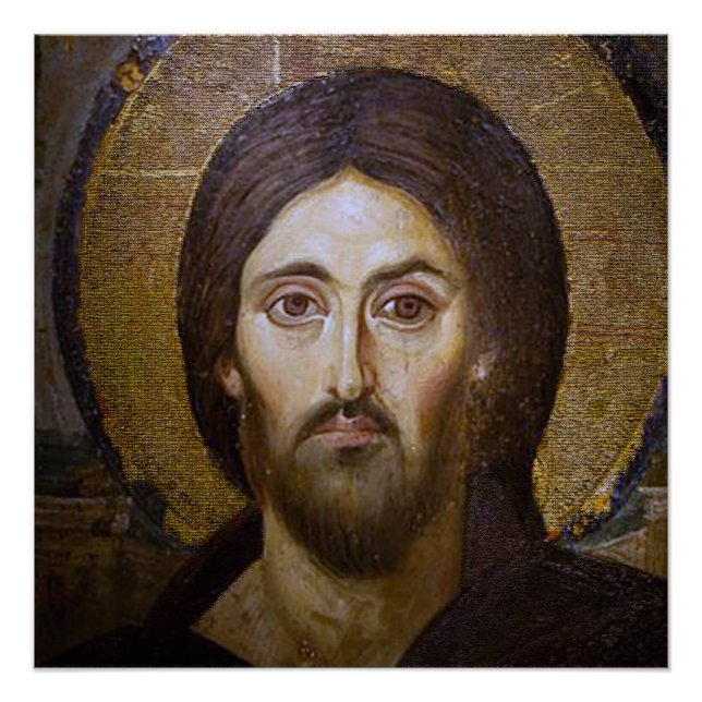 PÓSTER LA SAGRADA CARA DEL ICONO SAGRADO DE JESÚS (Anverso)