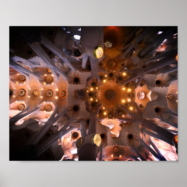 Póster La Sagrada Familia, Barcelona - Techo interno (Frente)