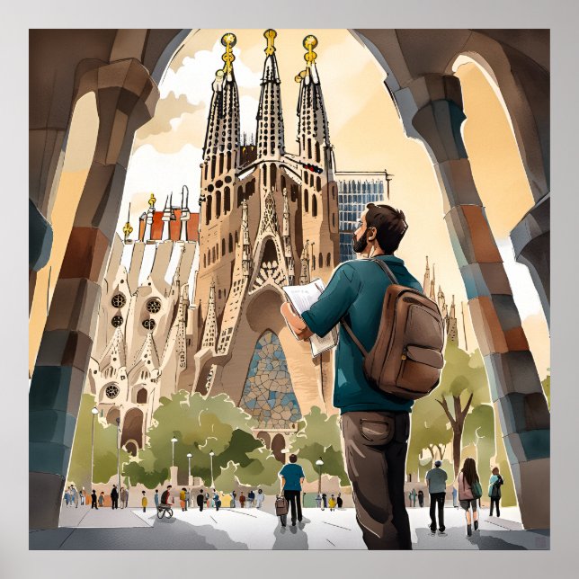 Póster La Sagrada Familia de Barcelona (Frente)