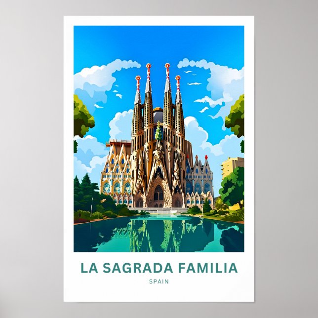 Póster La Sagrada Familia España Viajes (Frente)