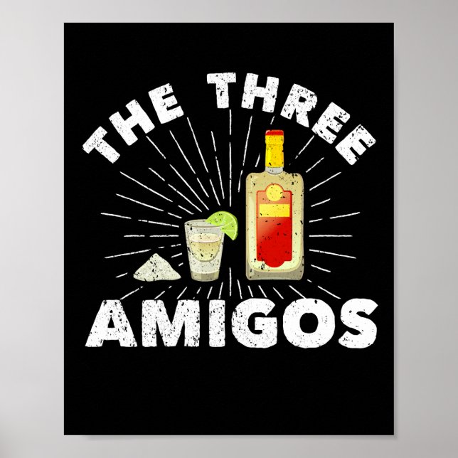 Póster La Sal De 3 Amigos Tequila Lime Mexicana (Frente)