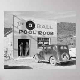 Póster La Sala de Billar Eight Ball, 1940. Foto Antigua