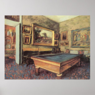 Póster La sala de billar en Menil Hubert por Edgar Degas