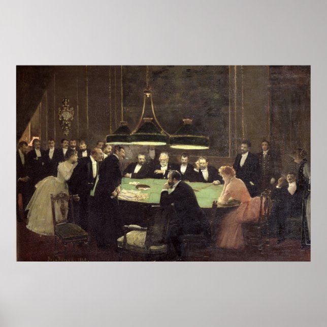 Póster La sala de juegos del Casino, 1889 (Frente)