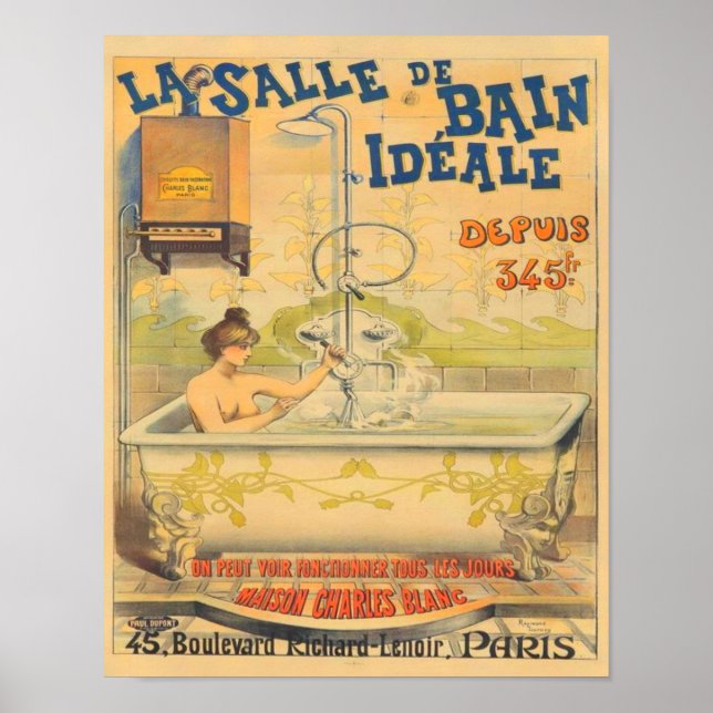 Póster La Salle de Bain Ideale 1900 Art Nouveau (Frente)
