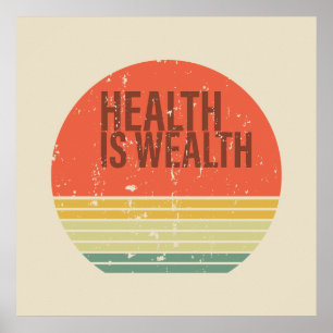 Póster La salud es riqueza vintage