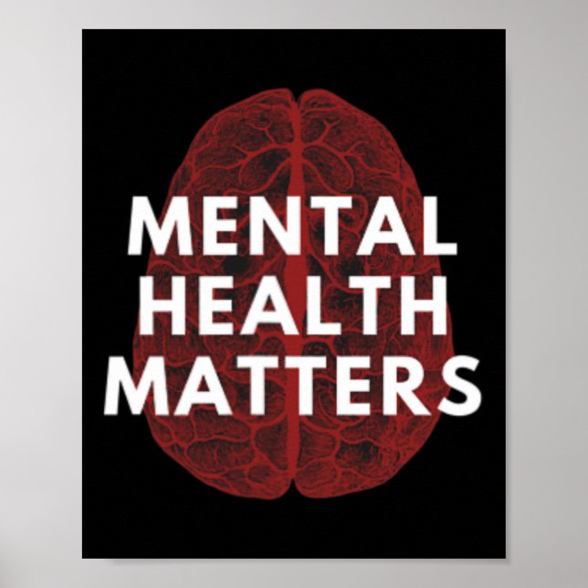 Póster La Salud Mental Importa Sensibilización El Cerebro (Frente)