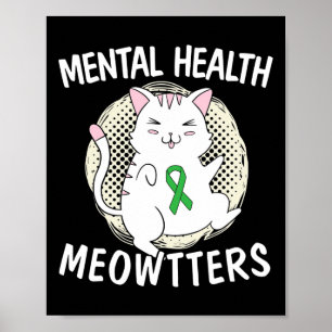 Póster La Salud Mental Meowtters Cat Lover El Estigma S