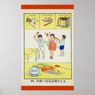 Póster La salud pública, batalla vuela, Taiwán 1959