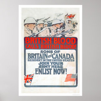 Póster ¡La sangre británica llama sangre británica! (US02