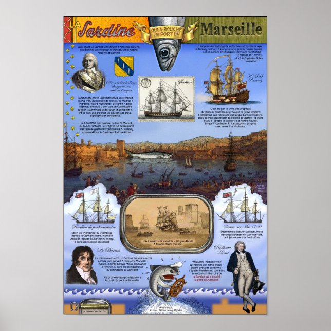 Póster La Sardina que bloqueó el puerto de Marsella (Frente)