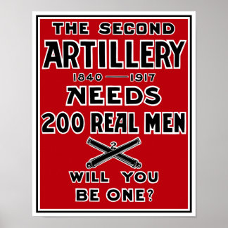 Póster La Segunda Artillería Necesita 200 Hombres Reales 
