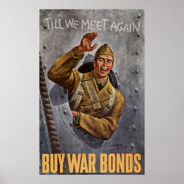 Póster La Segunda Guerra Mundial compra bonos de guerra (Frente)