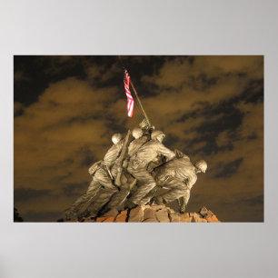 Póster La Segunda Guerra Mundial Iwo Jima Arlington