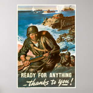 Póster La Segunda Guerra Mundial lista para cualquier cos