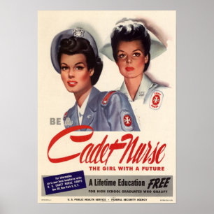 Póster La Segunda Guerra Mundial será una enfermera cadet