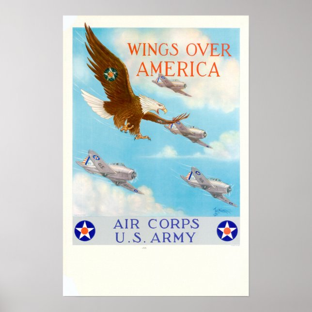 Póster La Segunda Guerra Mundial sobre Estados Unidos (Frente)