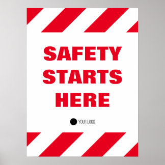 Póster La seguridad comienza aquí cita de lugar de trabaj