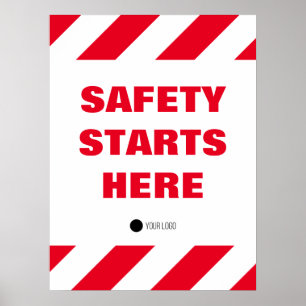 Póster La seguridad comienza aquí la cita del lugar de tr