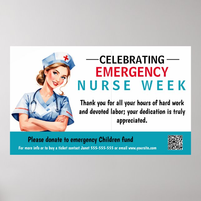 Póster La semana de enfermeras de emergencia se observa a (Frente)