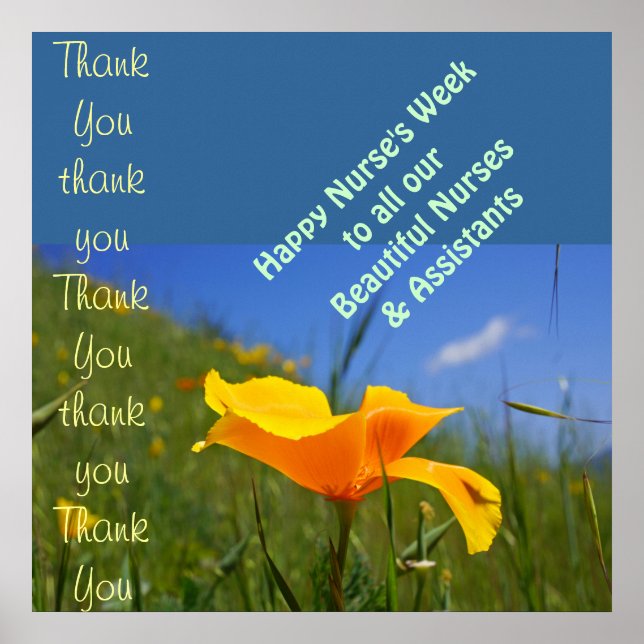 Póster La Semana de la Enfermería Feliz imprime a los asi (Frente)