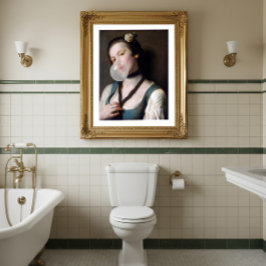 Póster La Señorita Sassy haciendo burbujas con chicle
