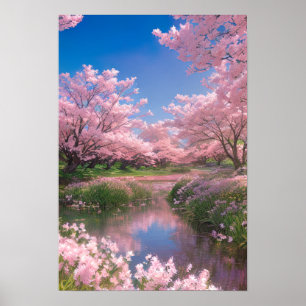 Póster La serenidad del río Sakura