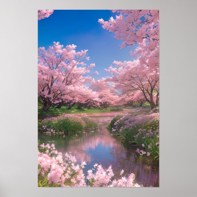 Póster La serenidad del río Sakura (Frente)