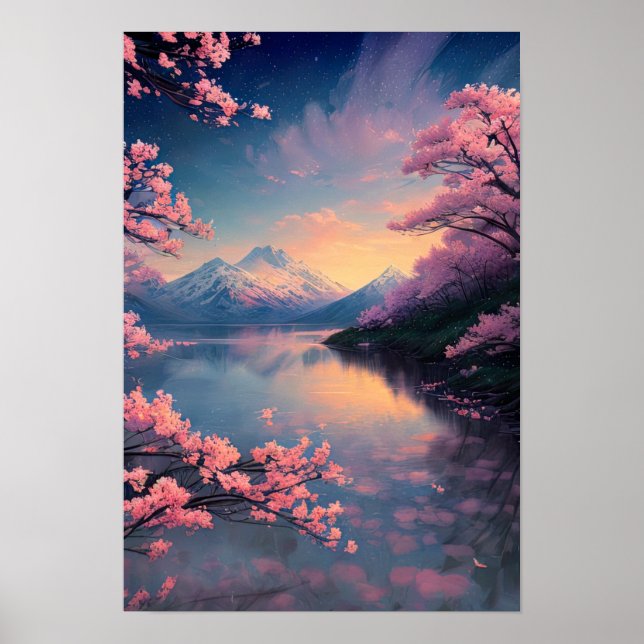 Póster La serenidad en el abrazo de la montaña (Frente)