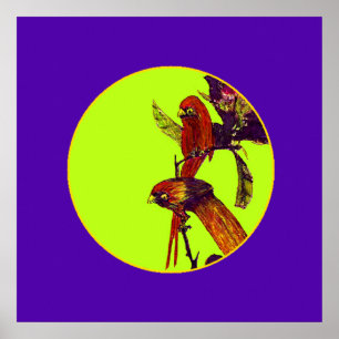 Póster La serie de artistas MUSEUM Purple-Yellow SqCircl