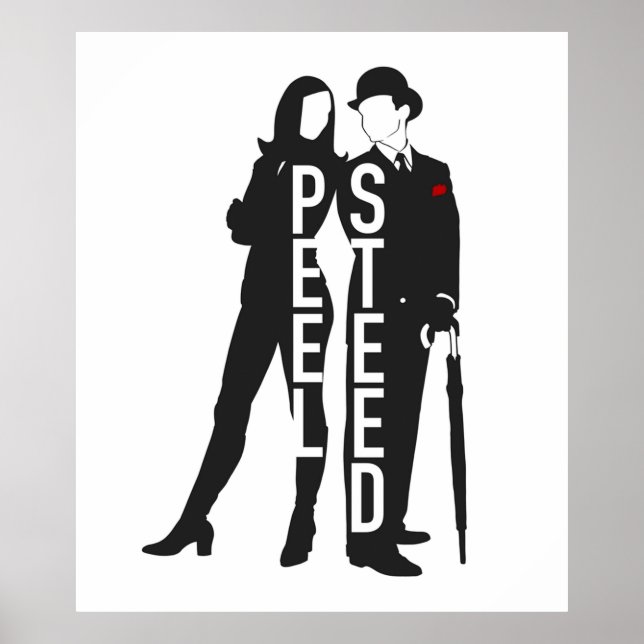 Póster La serie de televisión Avengers negro (Frente)