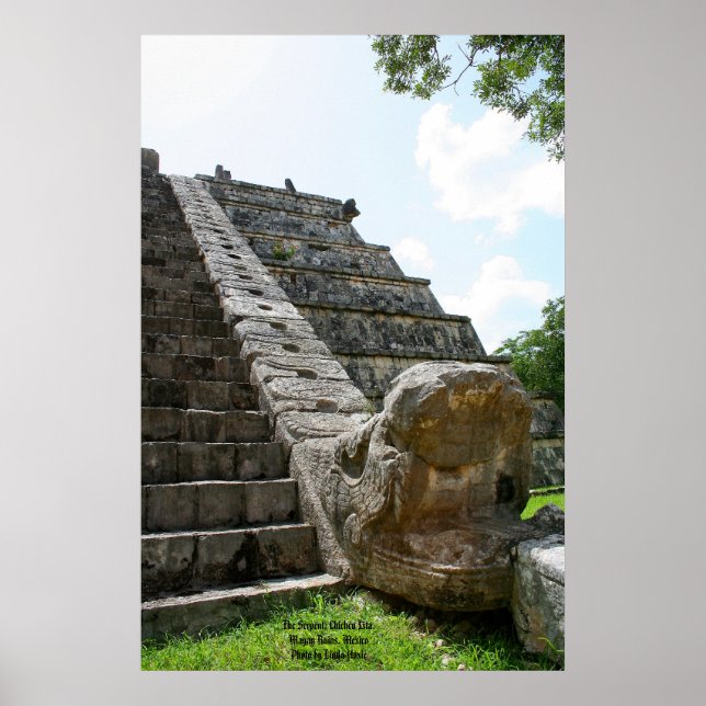 Póster La serpiente, Chichen Ixta, ruinas mayas, México (Frente)