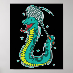 Póster La serpiente toca Badminton