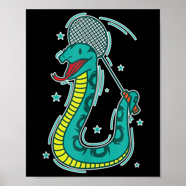 Póster La serpiente toca Badminton (Frente)