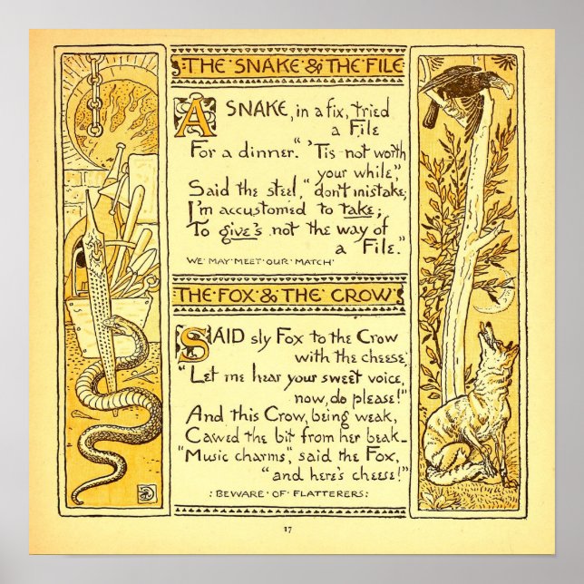 Póster La serpiente y el archivo Walter Crane (Frente)