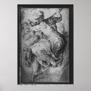 Póster La sibila libia, después de Michangelo Buonarroti