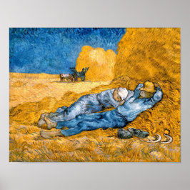 Póster La Siesta (1890) Wheatfield Van Gogh Classic Art