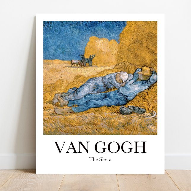 Póster La siesta de Vincent van Gogh (
Dreamy Van Gogh "Siesta" poster. Vibrant colors, Provence landscape, napping worker. Museum quality)