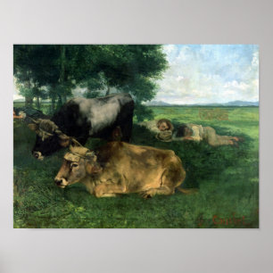 Póster La Siesta Pendant la saison des foins , 1867,