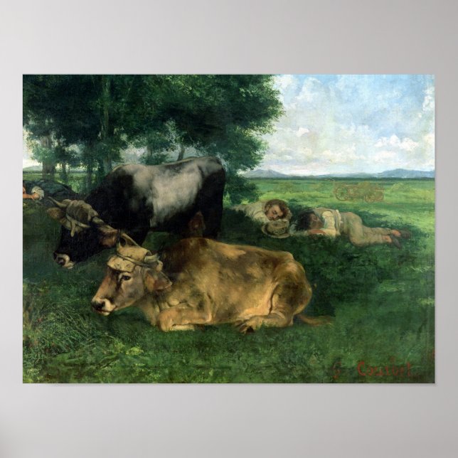 Póster La Siesta Pendant la saison des foins , 1867, (Frente)