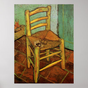 Póster La silla de Vincent con su pipa por Vincent van Go